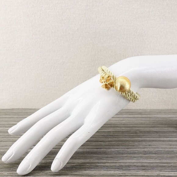 Tory Burch Shell Logo Rope Bracelet Ivory OS - Picture 12 of 12